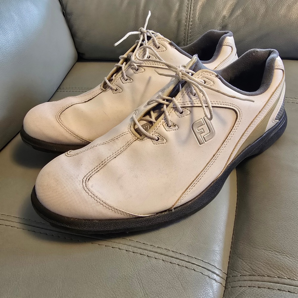FootJoy SuperLites Mens Golf Shoes White Grey Spiked 58035 Size 12 M